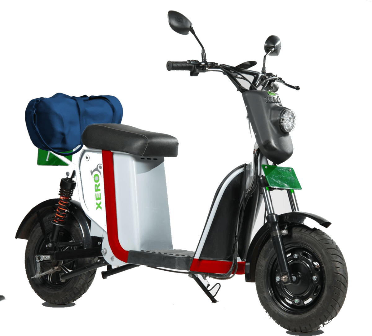 FurrFurr electric delivery two-wheeler with a rear cargo bag